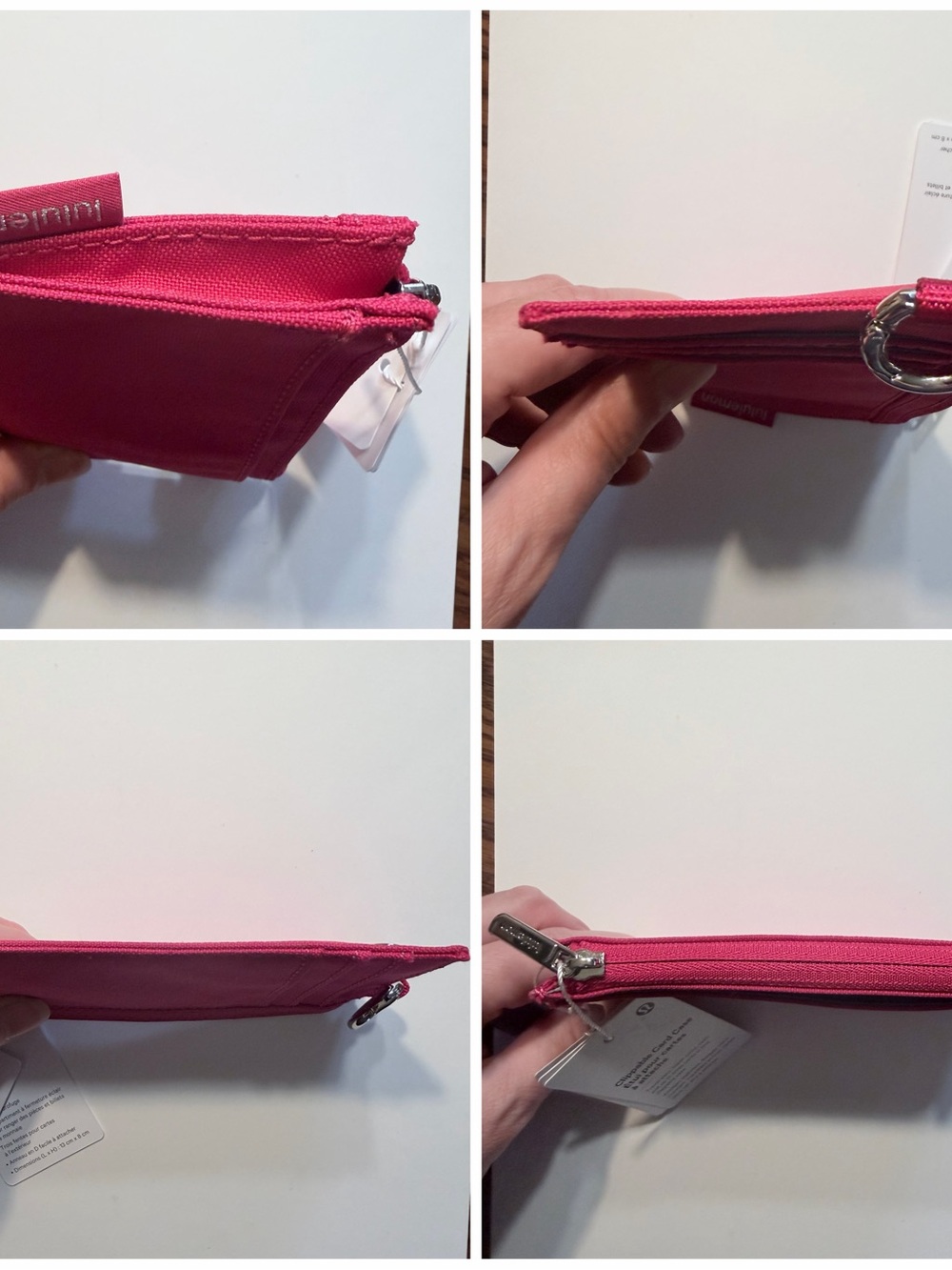 Lululemon Clippable Card Case Calypso Pink & Silver New - Picture 5 of 9